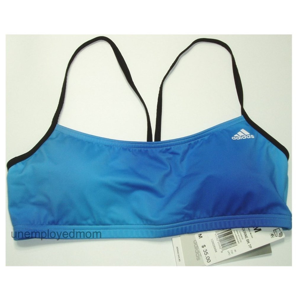 Md Adidas Swim Bikini Top Swimsuit Women's Athletic Wear Melbourne Racerback
